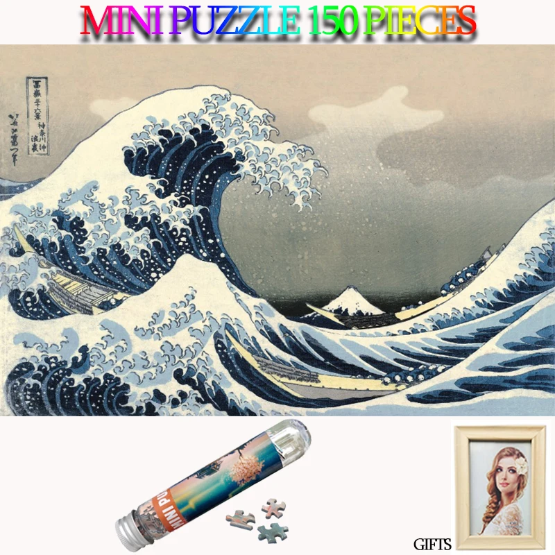 

MOMEMO Great Wave Off Kanagawa Puzzle 150 Pieces Paper Japan Landscape Jigsaw Puzzle Adults Old Master Puzzle Toys Teens Gifts