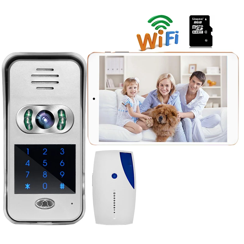 

7" Tablet Screen Code Keypad Wireless Wifi Phone Video Door Phone Intercom Doorbell Camera Remote Monitor Unlock Free Shipping
