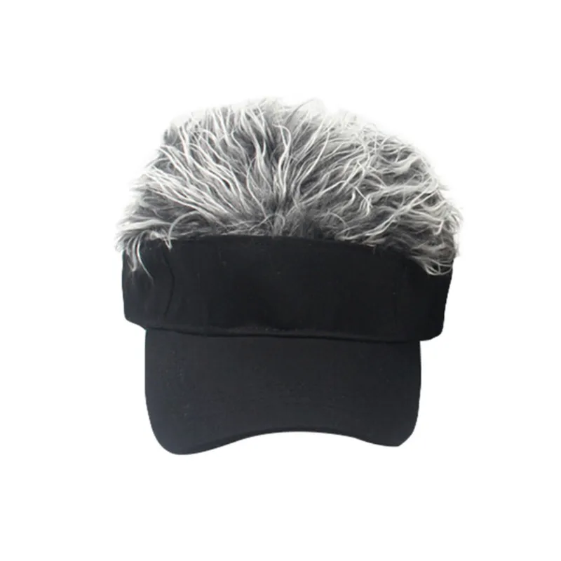 Унисекс парик бейсболка шляпа для гольфа-01 - Цвет: Серый
