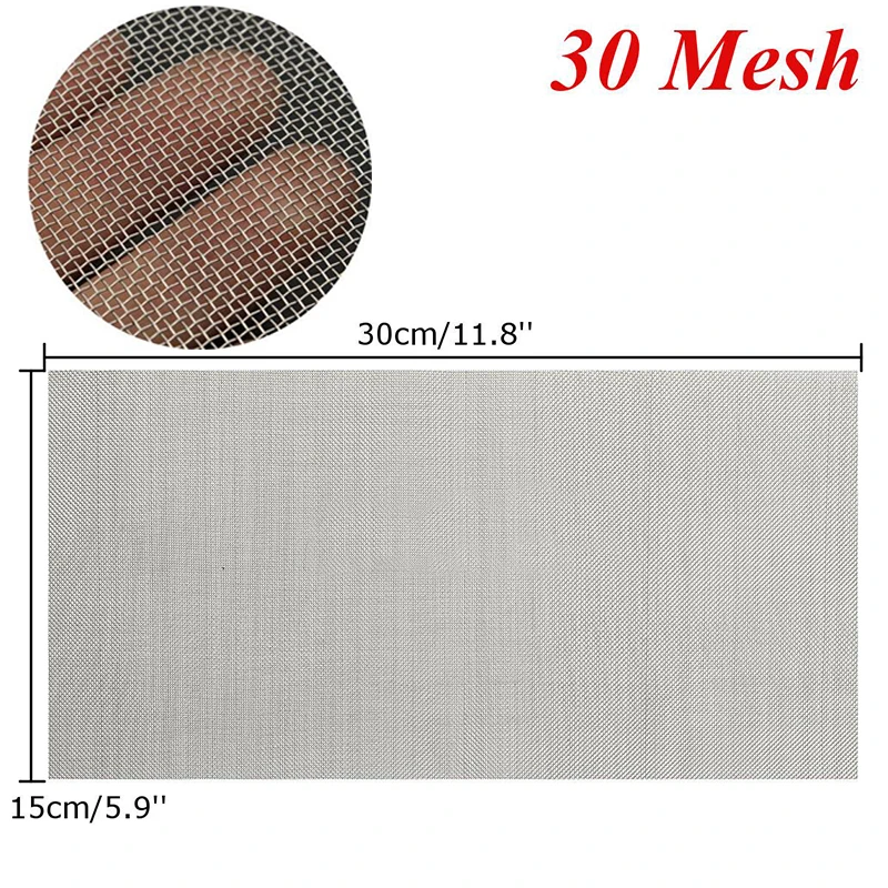 5/8/20/30/40 Mesh Woven Wire High Quality Stainless Steel Screening Filter Sheet 15x30cm