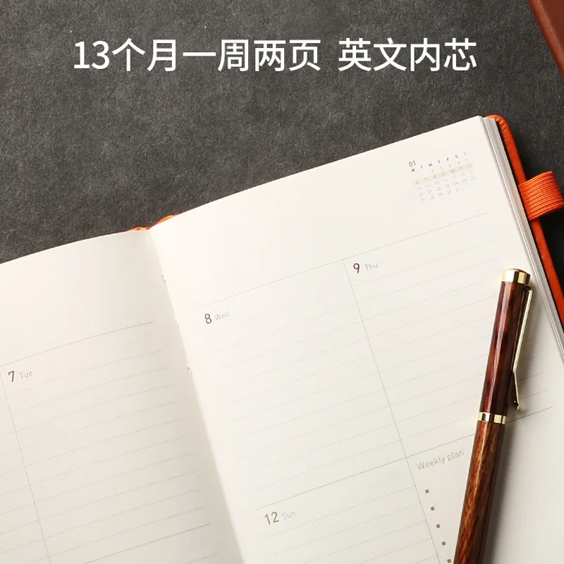 

Business Affairs Notebook Pu Imitate Skin Schedule This Week Calendar Work Notebook Efficiency Manual Notebook