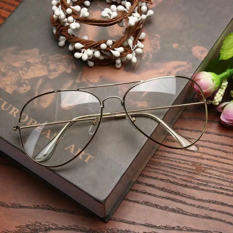 Женские мужские прозрачные линзы стекло es Металл Простые Стеклянные металлические очки оправа UV400 классическое стекло es простое стекло