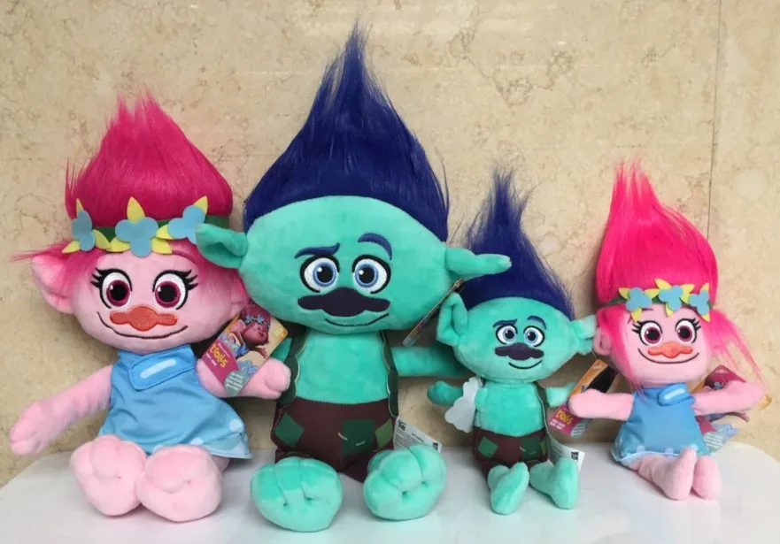 

New Movie Trolls Cute Cartoon Figures Plush Toy 23cm Poppy Branch Dreamworks Soft Stuffed Dolls Christmas Gifts For Children