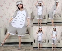 Totoro animal de la historieta del verano amante cosplay pijamas para mujeres y hombres 100% algodón comfotable una pieza ropa de dormir COS