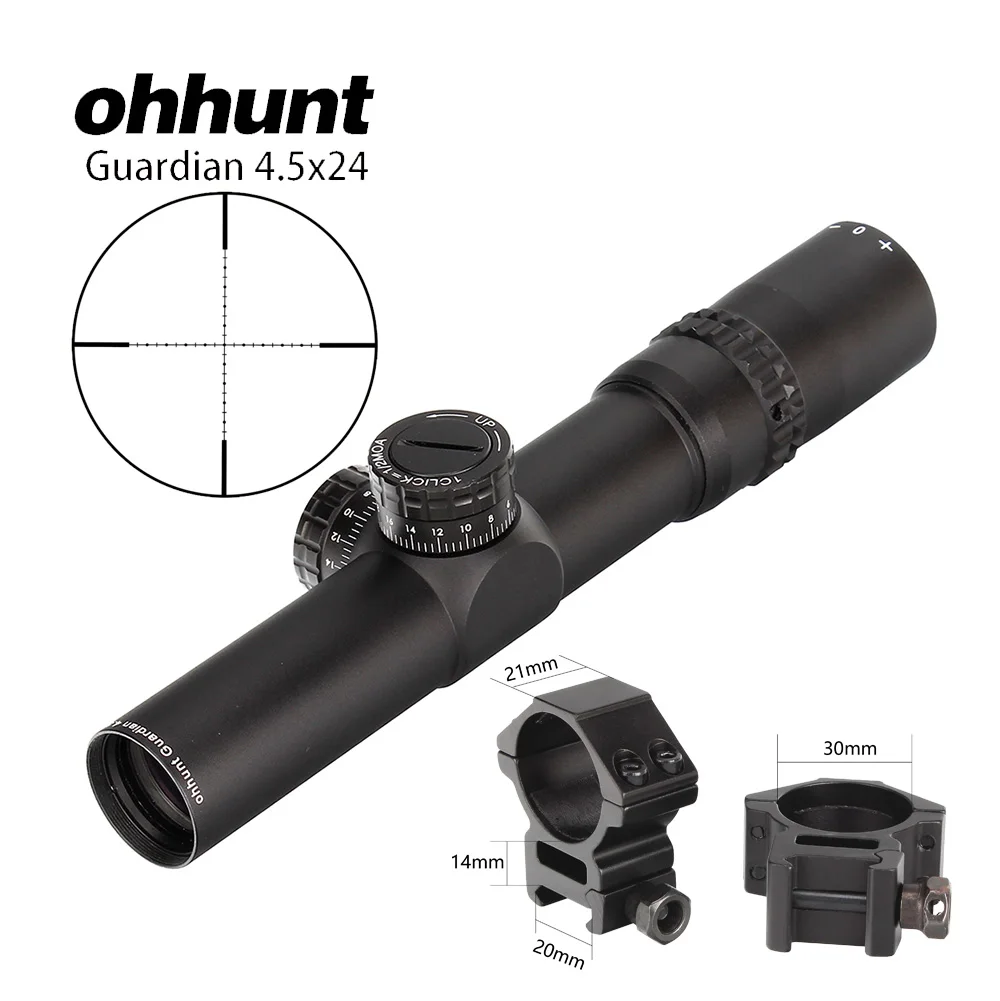 Ohhunt 4,5X24 компактный охотничий прицел 1/2 полумиллиметровый точечный провод оптический прицел с башенками сброс тактический прицел - Цвет: 30mm-Picatinny-SZK