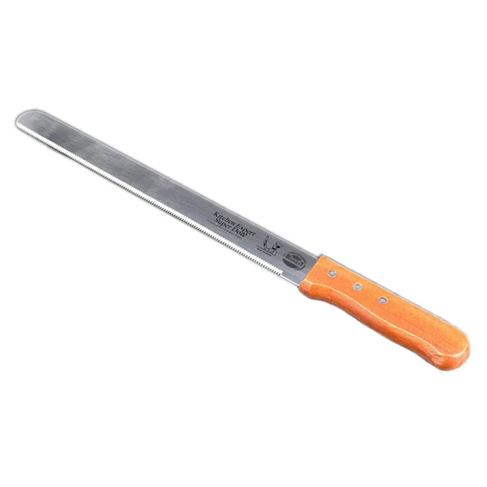  Cake Icing Spatula With Wood Handle Fine tooth Cream Butter Smooth Flat Scraper Blade Angle 25.4*10