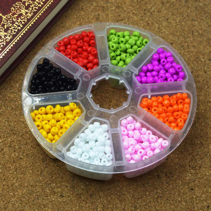 4 мм Mix 8 цветов с коробкой 120 г (approx.1840pcs) стекло Бусины Свободные Spacer Стекло