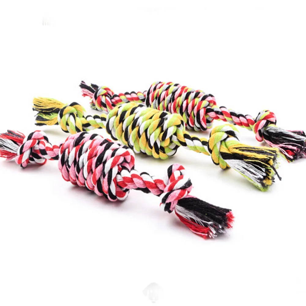 Multi Color Pet cotton rope dog toy 27cm pet molar and