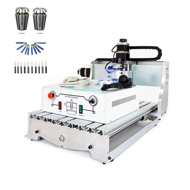 4 axis cnc lathe machine 3040Z D300 with ball screw and spindle wood router with free cutter er11 collet 4 axis cnc lathe machine 3040Z D300 with ball screw and spindle wood router with free cutter er11 collet