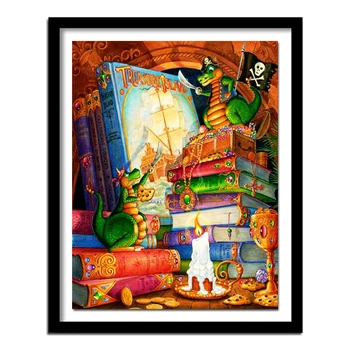 

5D diamond embroidery diy cartoon diamond Painting pictures diamond Needlework diamond picture decor book Green dragon