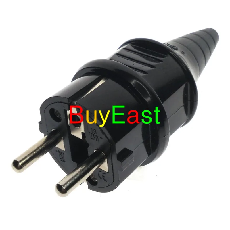 

Schuko Type F European 4.8mm Pin Rewireable AC Power Plug Max. 250V 16A BK