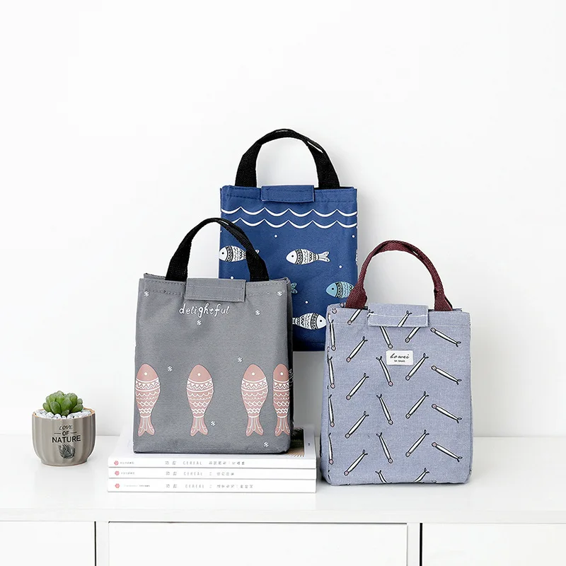 

Kawaii Fish Print Waterproof Lunch Bag For Women Student Lunch Box Office School Picnic Cooler Bag Thermal Bags Lancheira Bolsas
