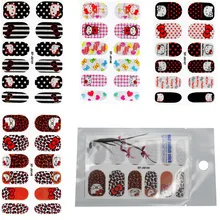 5 paquets couverture complète KT Design ongles feuilles vernis autocollants adhésifs manucure Wrap, 9 Styles pour choisir + livraison gratuite(China)