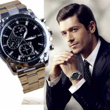 Модные великолепные деловые часы, мужские противоударные часы из нержавеющей стали, спортивные наручные часы, аналоговые кварцевые роскошные мужские часы