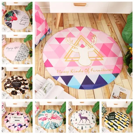 Мультфильм животных Круглый Tapete для гостиной, спальни, домашний декоративный ковер, ковер для детей, мягкий игровой коврик, чайный стол, круглый ковер