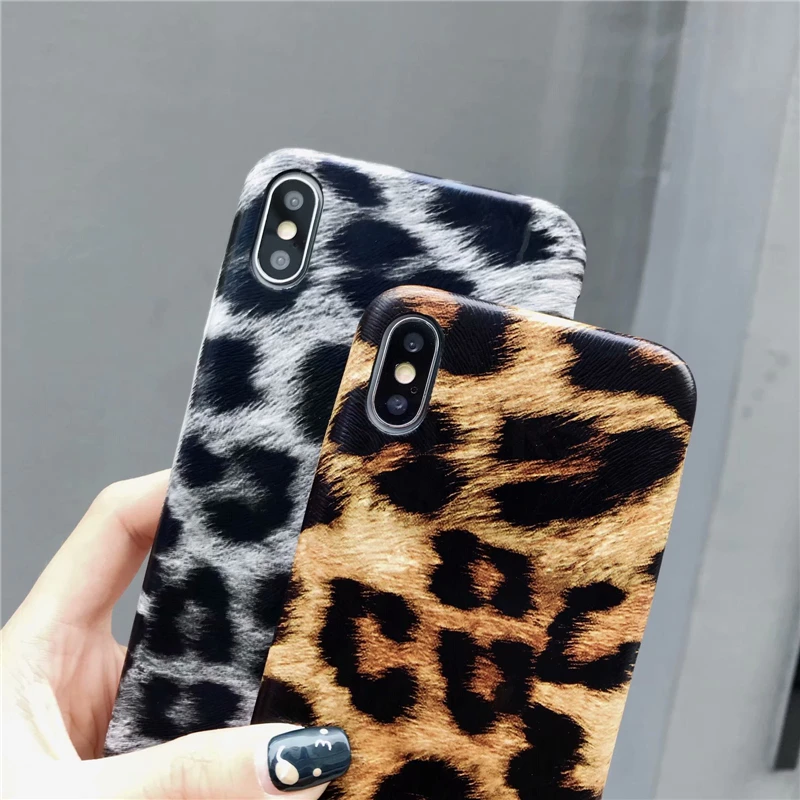 

Fashion Leopard Print Phone Case For iPhone 6 6S 7 8 Plus Case For iPhone X XS XR XS Max Soft Cases Back Cover Fundas
