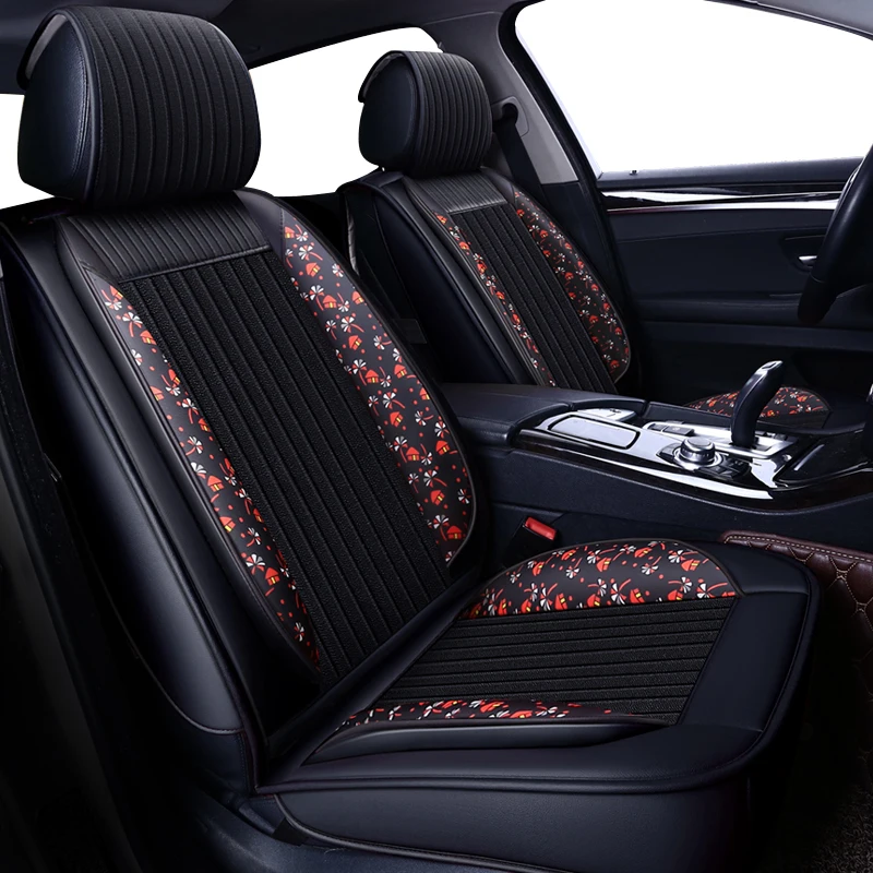 

Flax-leather car seat covers for suzuki swift kia rio 3 peugeot 407 ssangyong bmw f10 renault duster for hyundai i30 lada granta