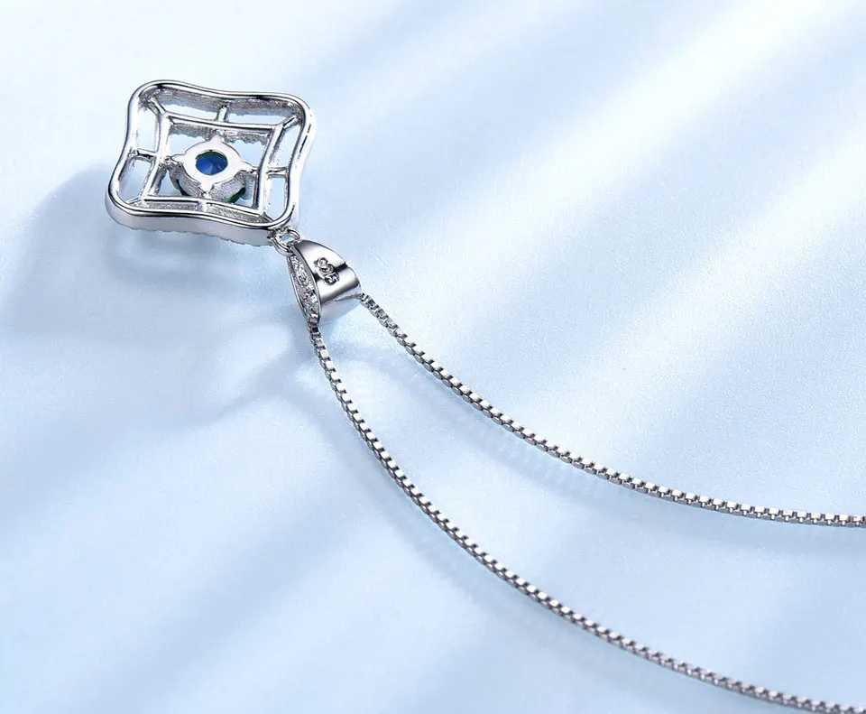 UMCHO Sapphire 925 sterling silver jewelry set for women S023S-1 (4)