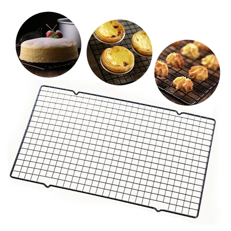 

Hot sale 2pcs/set Metal Cake Cooling Rack Grid Net Baking Tray Cookies Biscuits Bread Drying Stand Cooler Holder Baking Tools