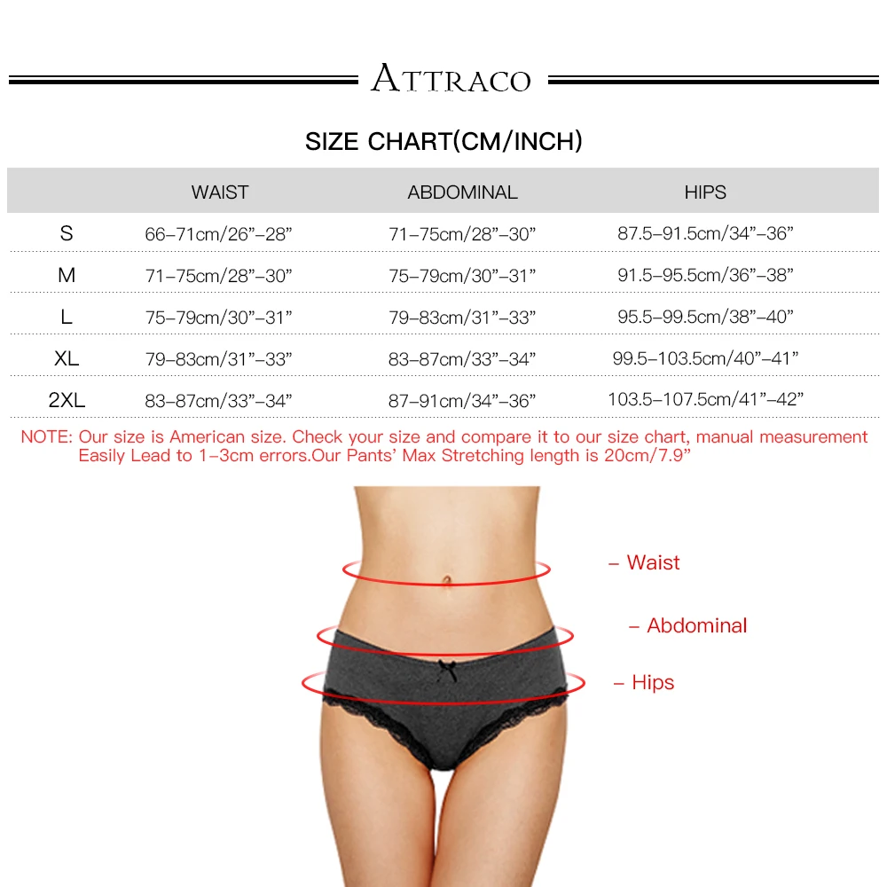 ATTRACO Women's Hipsters Lace Underwear String Panties solid hollow out Briefs Cotton soft skin-friendly comfortable 4 Pack