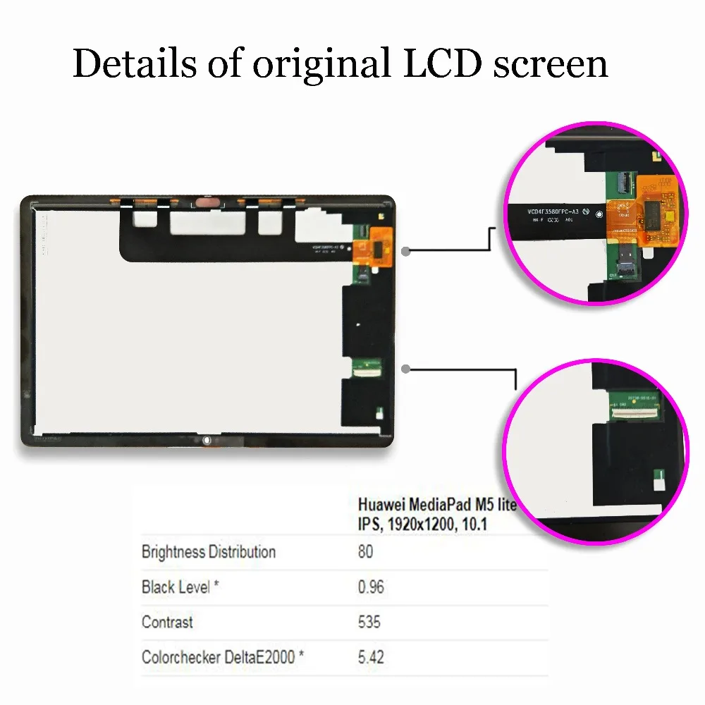 10," huawei MediaPad M5 Lite LTE 10 BAH2-L09 BAH2-L09C Bach2-L09C Bach2-W19C Сенсорный экран дигитайзер с ЖК-дисплеем Дисплей в сборе