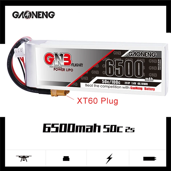 Gaoneng GNB 2S 7.4V 6500mAh 50C Lipo Gaoneng GNB 2S 7.4V 6500mAh 50C Lipo