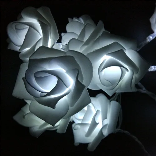 YIYANG Rose светодиодный фонарь на батарейках для украшения свадьбы, дня рождения, освещение для вечеринок, 2 м, 20 светодиодный Светодиодный Guirlande Lumineuse - Испускаемый цвет: Белый