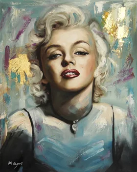 

100% Handpainted OIL PAINTING CANVAS MARILYN MONROE PORTRAIT | BLACK EDITION