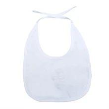 Для новорожденных, для маленьких мальчиков нагрудники для девочек Вышивка с принтом в виде крестиков чистый белый христианское распятье нагрудники Регулируемый тканевый Слюнявчик