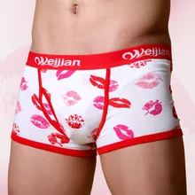 QIZXIM сексуальный красный поцелуй губы парное белье для влюбленных трусы женские мужские трусы боксеры хлопковые трусы для влюбленных нижнее белье День святого Валентина