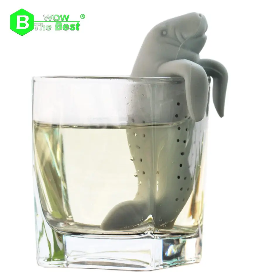 Cute Silicone Shark tea infuser Leaf Strainer Herbal Spice Filter Diffuser Filter Teapot Teabags for Tea & Coffee Drinkware