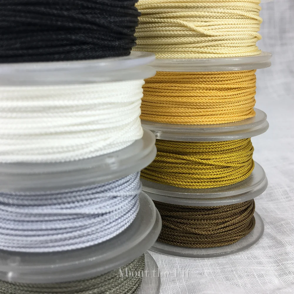 Нейлоновый шнур, 1 мм, 20 м/рулон, плетеная шелковая нить для изготовления ювелирных изделий, кисточки, макраме, трещотка, шнур, сделай сам, веревочный ремешок, бусины, браслет