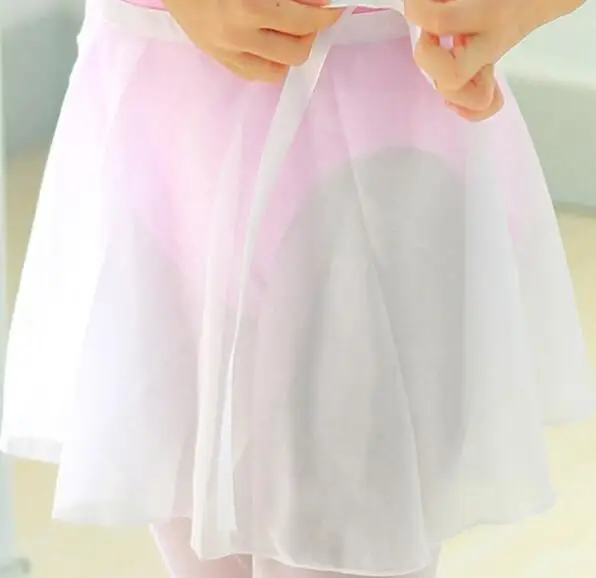 Балетная юбка для танцев; Новинка г.; летний детский однотонный шифоновый тренировочный костюм; балетное платье-пачка для девочек - Цвет: Белый