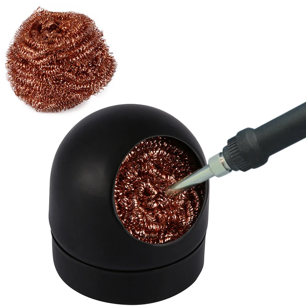 

Soldering Solder Iron Tip Cleaner Cleaning Steel Wire W/ Stand Set Repair Tool Cleaning Soldering Iron Stand 0.661