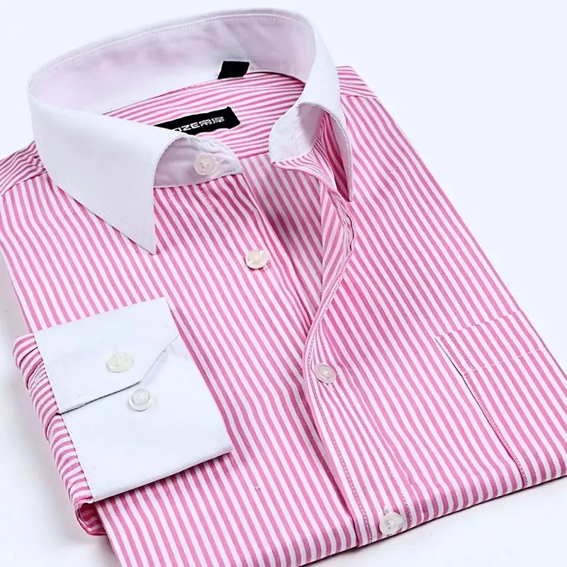 pink dress shirt white collar