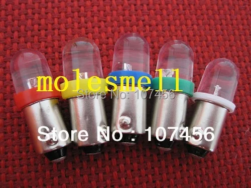 BA9S Red Yellow Blue Green White 12V T10 T11 T4W Led Light for Lionel flyer Marx