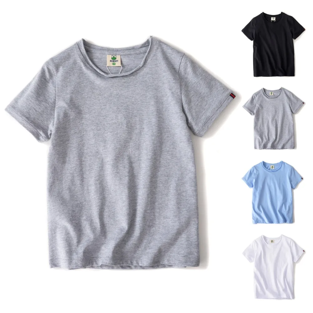 Детская летняя футболка для мальчиков, детские футболки, детская повседневная одежда, хлопковые футболки, однотонная одежда, От 2 до 6 лет
