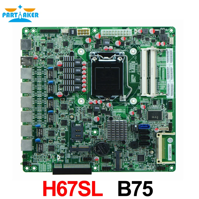 Промышленный маршрутизатор H67SL 6 lan материнская плата upport i3/i5/i7process с * USB 2 COM|firewall