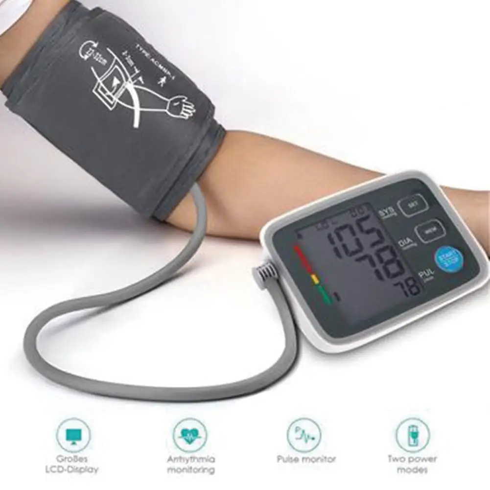 

Automatic Digital Arm Blood Pressure Monitor Heart Beat Rate Pulse Meter sphygmomanometer Tonometer for measure pulsometer Tool