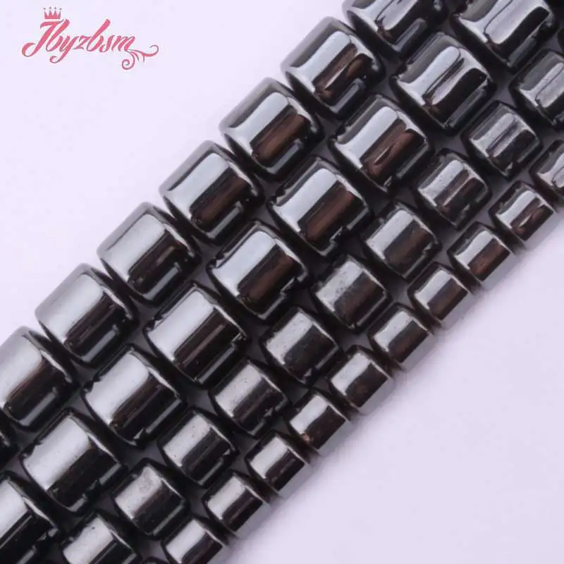 

4x5,8,10mm Smooth Drum Shape Hematite Beads Natural Stone Beads For DIY Necklace Bracelets Jewelry Making 15" Free Shipping