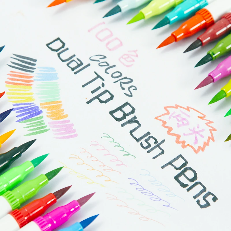 Markers Brush Pen 121824364872100 Colors Dual Brush Art Markers Pen Fine Liner Drawing Painting Watercolor Manga  Drawing Set 3