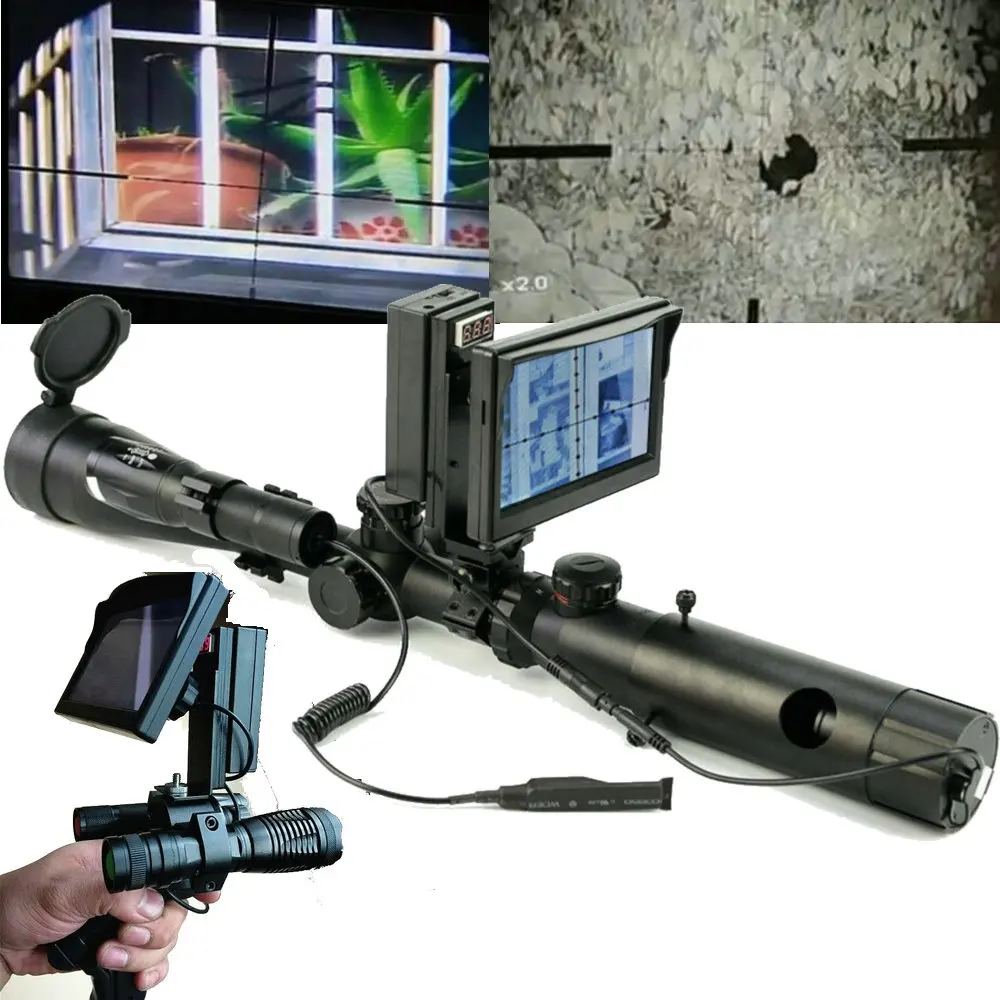 Details about   Day & Night Use Riflescope Add On DIY Night Vision Scope with LCD IR Flashlight 