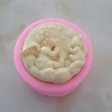 Ángel y oso molde de la torta de decoración de la torta