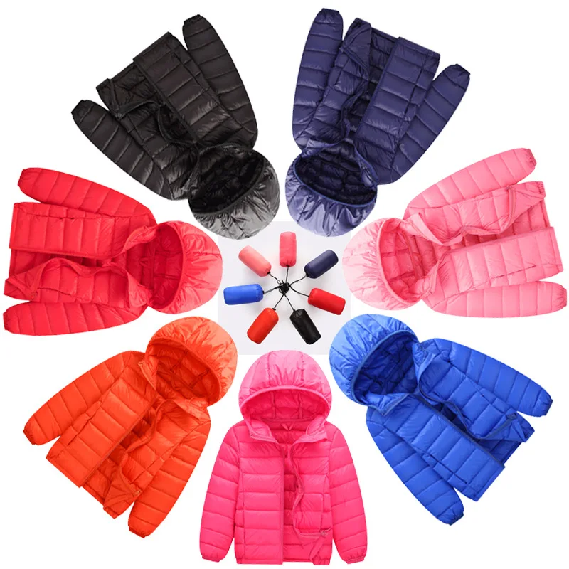 

Children's jackets 2018 new thin children's feather cotton clothing boys and girls fashion solid color zipper jacket