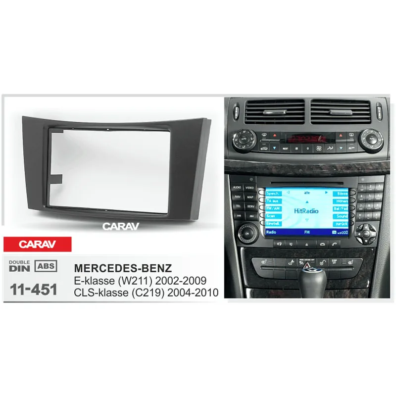 

Double Din Fascia For MERCEDES-BENZ E-klasse W211 CLS-klasse Radio DVD Stereo Panel Dash Mounting Installation Trim CARAV 11-451