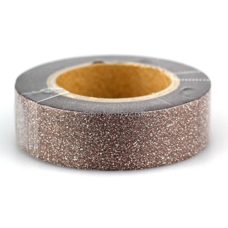 

1PCS 15mm*10m Cute Brown Glitter Tape Decorative Washi Tape Paper DIY Scrapbooking Adhesive Tapes for Photo Album Stationery