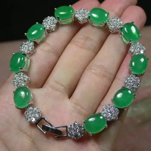 

Shipping >> new hot Gold Plate ICY Green JADE Cabochon Bangle Bracelet Diamond (Imitation) 279990