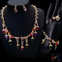 Free Shipping High Quality Necklace Set Jewelry Unique Statement Anniversary Copper Alloy Four Jewelry Set
