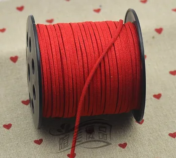 

1pc/lot DIY jewelry accessories, 2.5X1.5 red South Korea plush leather cord 100 yards free shipping