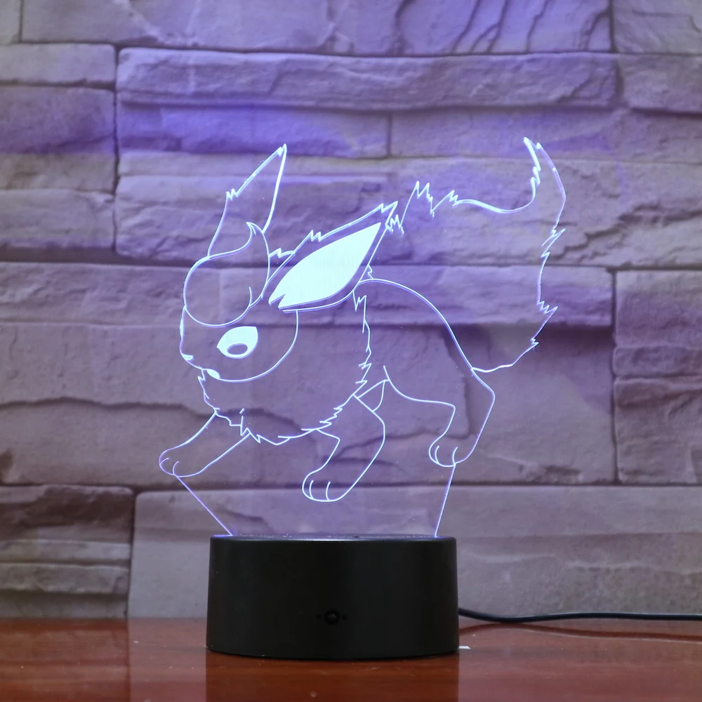 Покемон го Flareon рисунок дети ночник лампа для спальни Декор атмосферу подарок на праздник светодиодная Ночная лампа детский Flareon